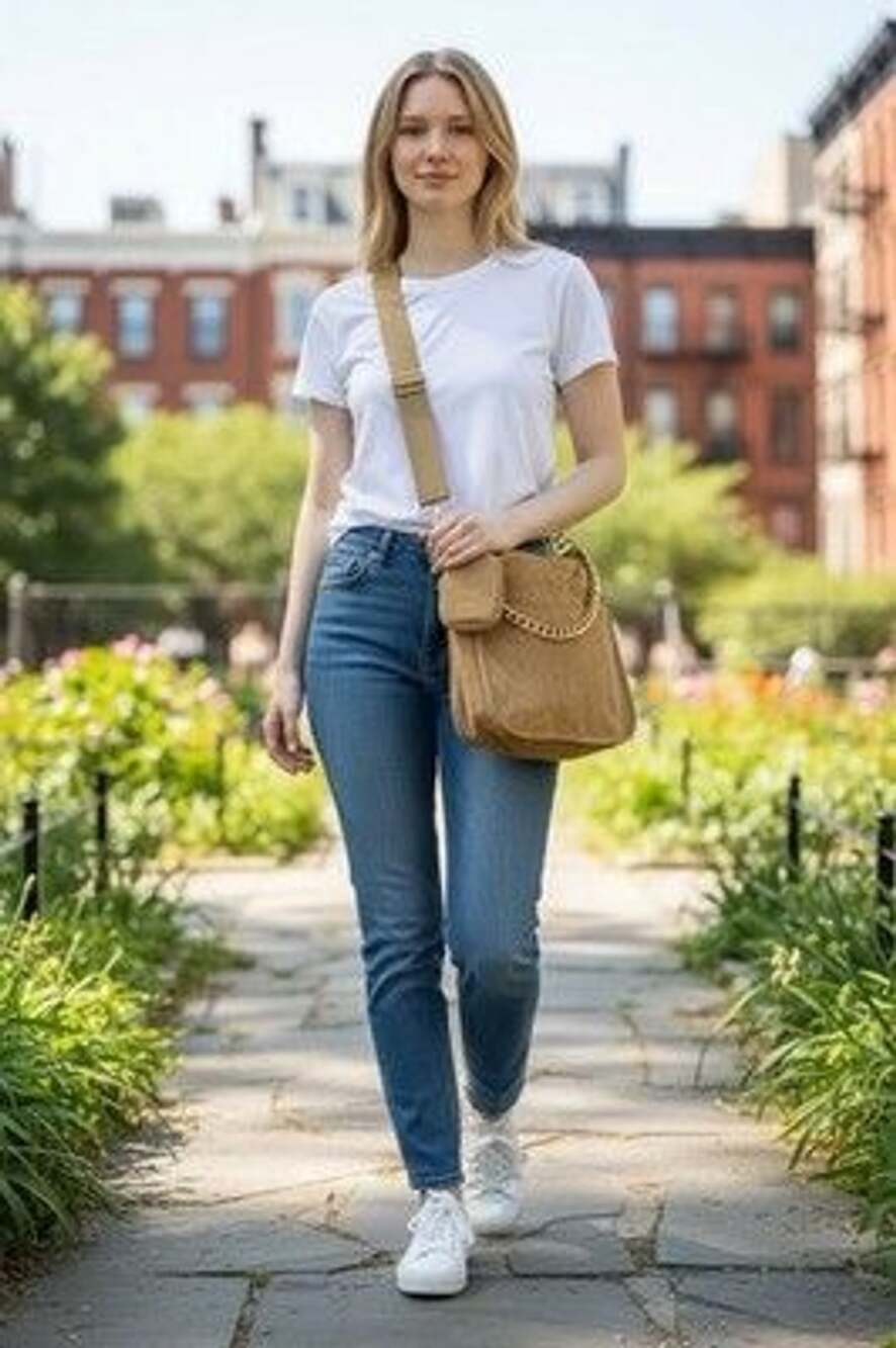 ah-dorned Brown Shoulder Bag Chain Accent Detachable Strap Zip Inner Pockets